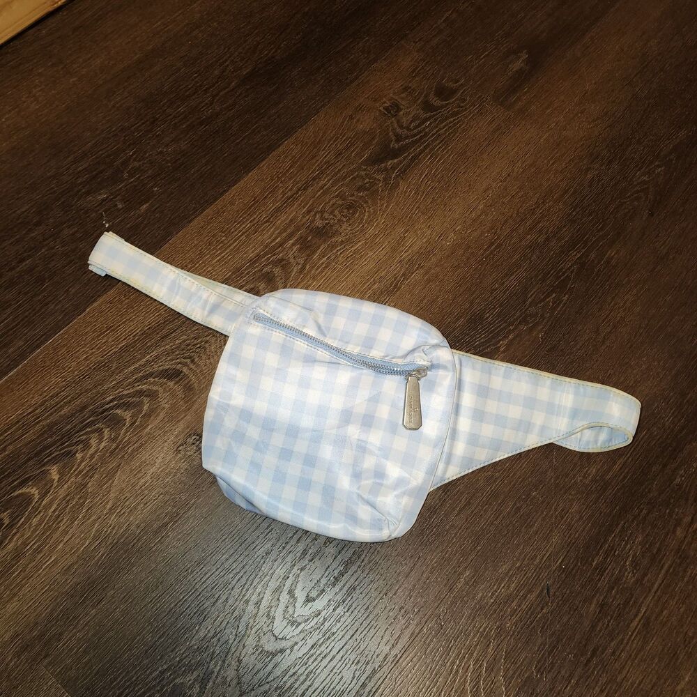 Sandy Liang Blue Plaid Crossbody Belt Bag | OS
